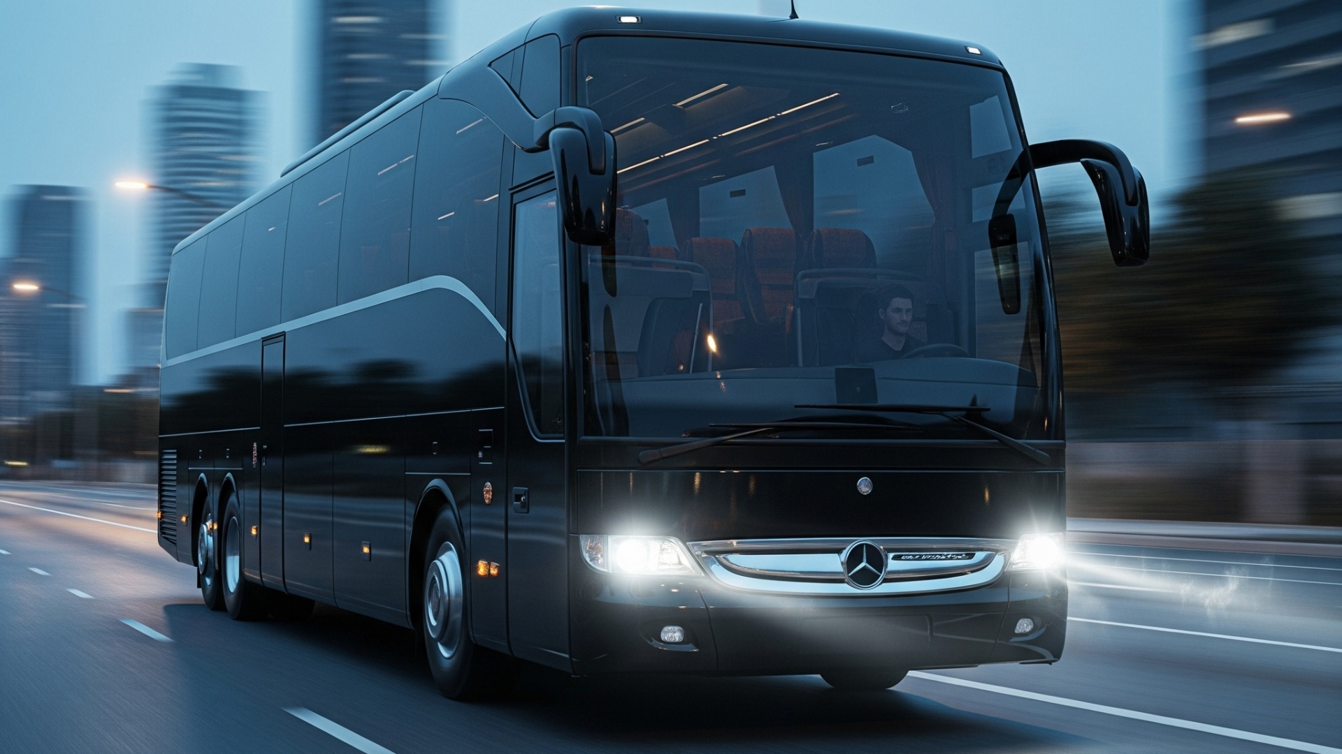 Modern Luxury Bus Fleet Showcase